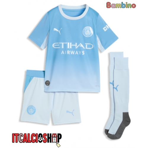 Manchester City Antoine Semenyo #42 Prima Maglia Bambino 2026-27 Manica Corta (+ Pantaloni corti)